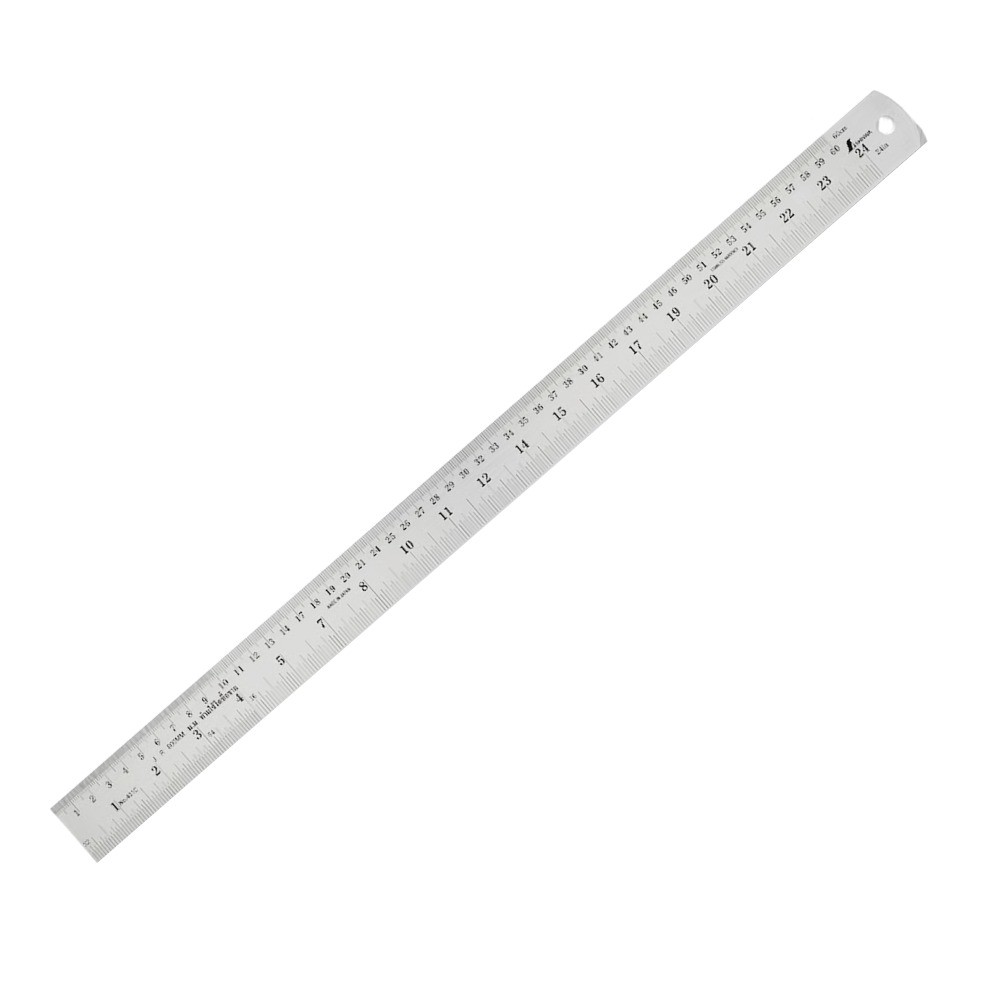 ไม้บรรทัดสแตนเลส หน่วยเซนติเมตร   นิ้ว SHINWA Stainless Steel Rule Hard Chrome Finish   Metric   Inch   H401E