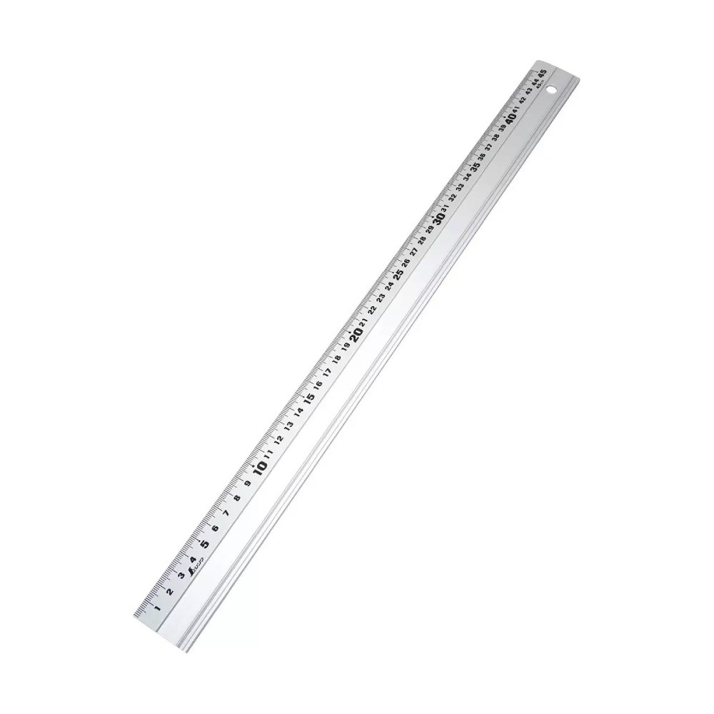 ไม้บรรทัดอลูมิเนียม ตัวเลขหนาเด่น น้ำหนักเบา ทนทาน ไม่เกิดสนิม SHINWA Aluminum Rule with Non slip Pad 65358