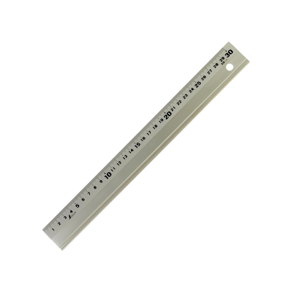 ไม้บรรทัดอลูมิเนียม ตัวเลขหนาเด่น น้ำหนักเบา ทนทาน ไม่เกิดสนิม SHINWA Aluminum Rule with Non slip Pad 65417