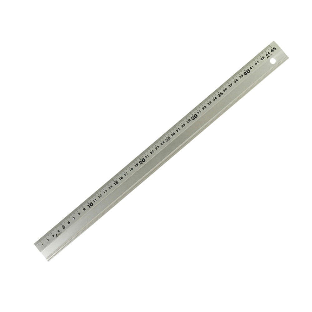 ไม้บรรทัดอลูมิเนียม ตัวเลขหนาเด่น น้ำหนักเบา ทนทาน ไม่เกิดสนิม SHINWA Aluminum Rule with Non slip Pad 65425