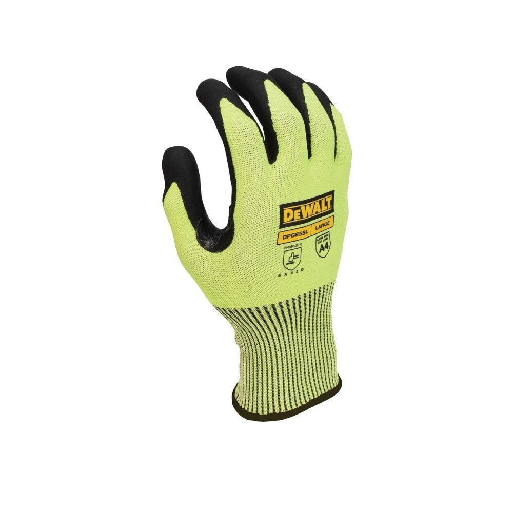 ถุงมือกันบาด DEWALT DPG855L แบบเรืองแสง ไซส์ L