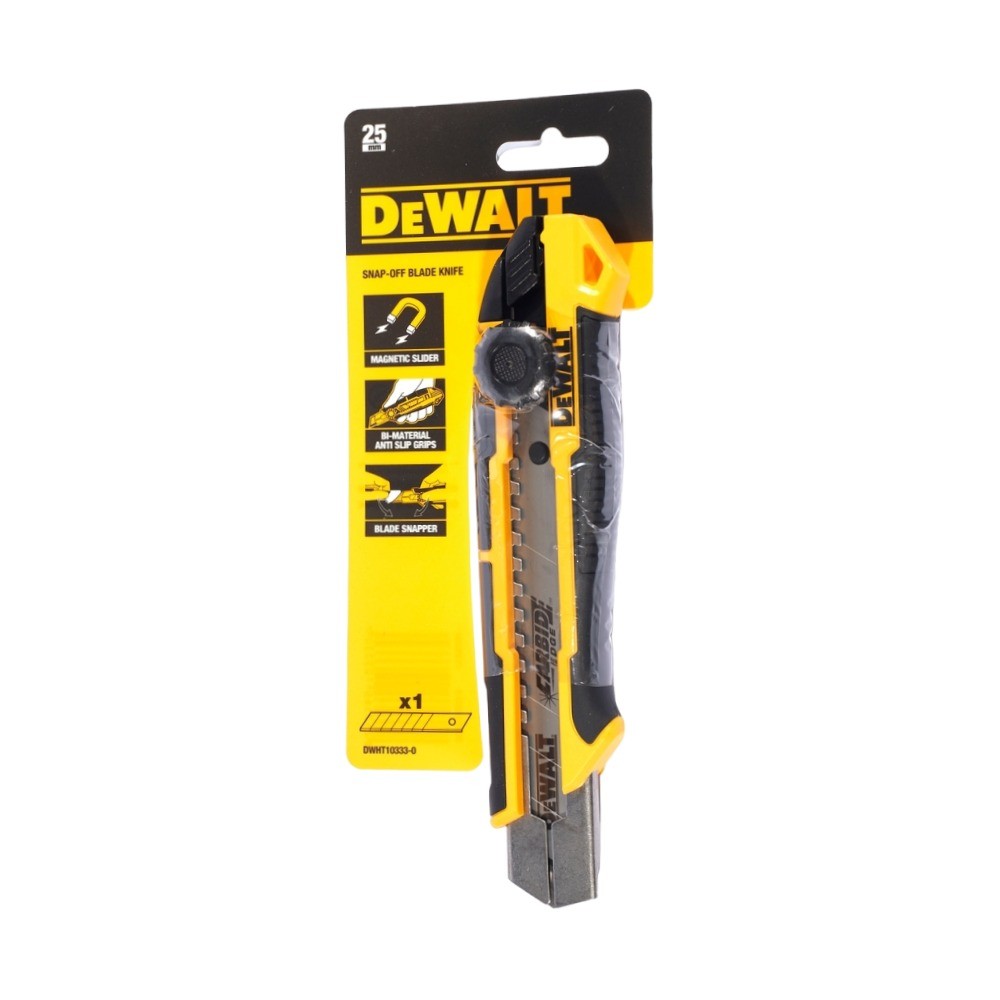 มีดคัตเตอร์ SNAP OFF KNIFE THUMB WHEEL DEWALT DWHT10333 0 ขนาด 25 มม 