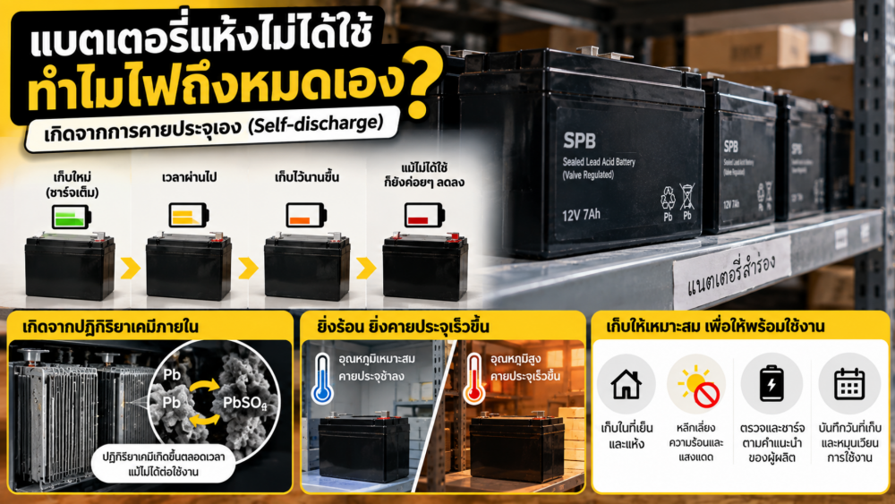 แบตเตอรี่แห้งไม่ได้ใช้ ทำไมไฟถึงหมดเอง ไขข้อสงสัยเรื่องการคายประจุของแบตเตอรี่