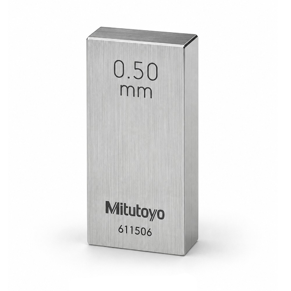 เกจบล๊อคเดี่ยวขนาด 0 5 0 59มิล MITUTOYO Gauge Blocks Individual Size 0 5 0 59mm  Series 516  1506 041 ขนาด 0 5มิล เกรด 2  เหล็ก 