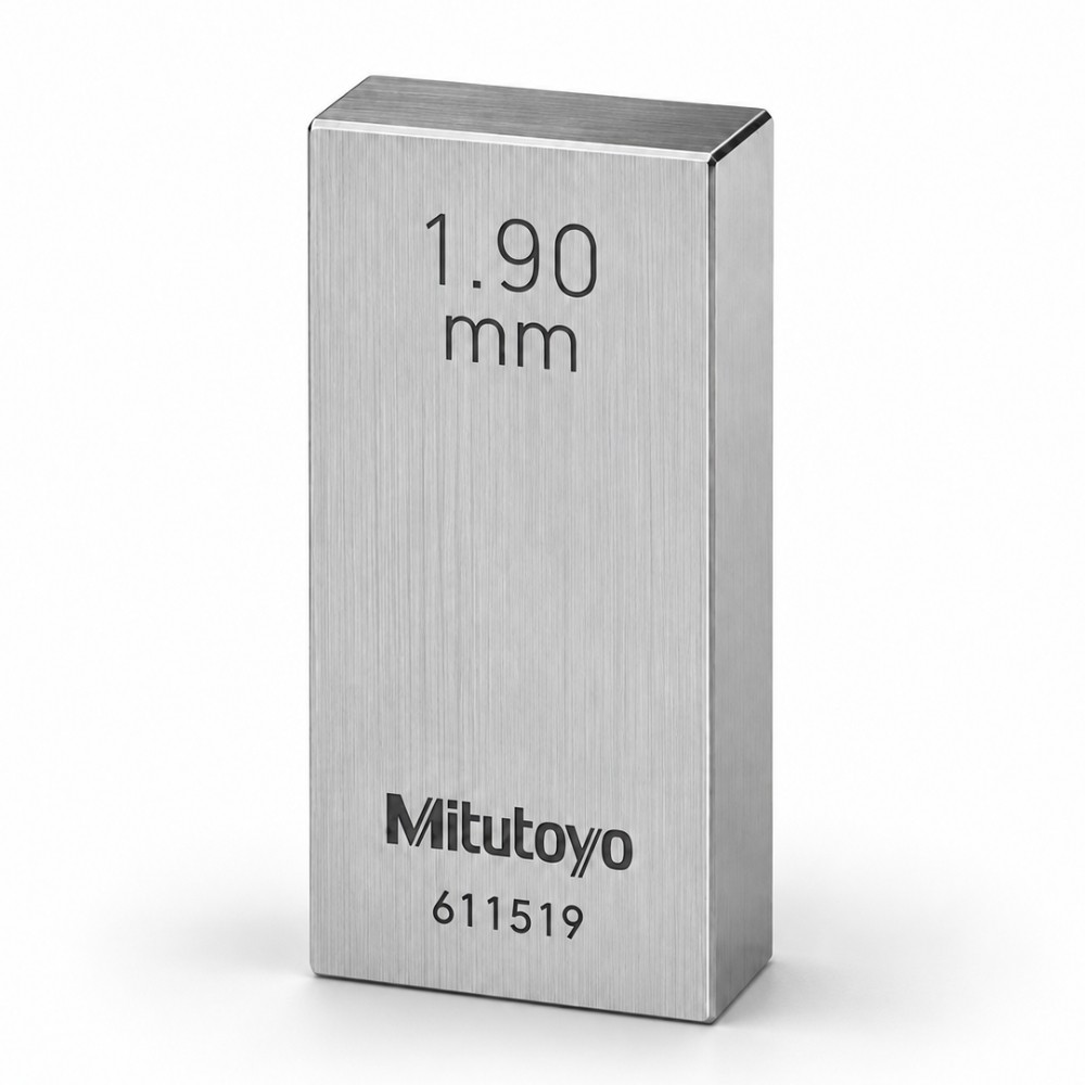 เกจบล๊อคเดี่ยวขนาด 1 5 1 9มิล MITUTOYO Gauge Blocks Individual Size 1 5 1 9mm  Series 516  1519 041 ขนาด 1 9มิล เกรด 2  เหล็ก 