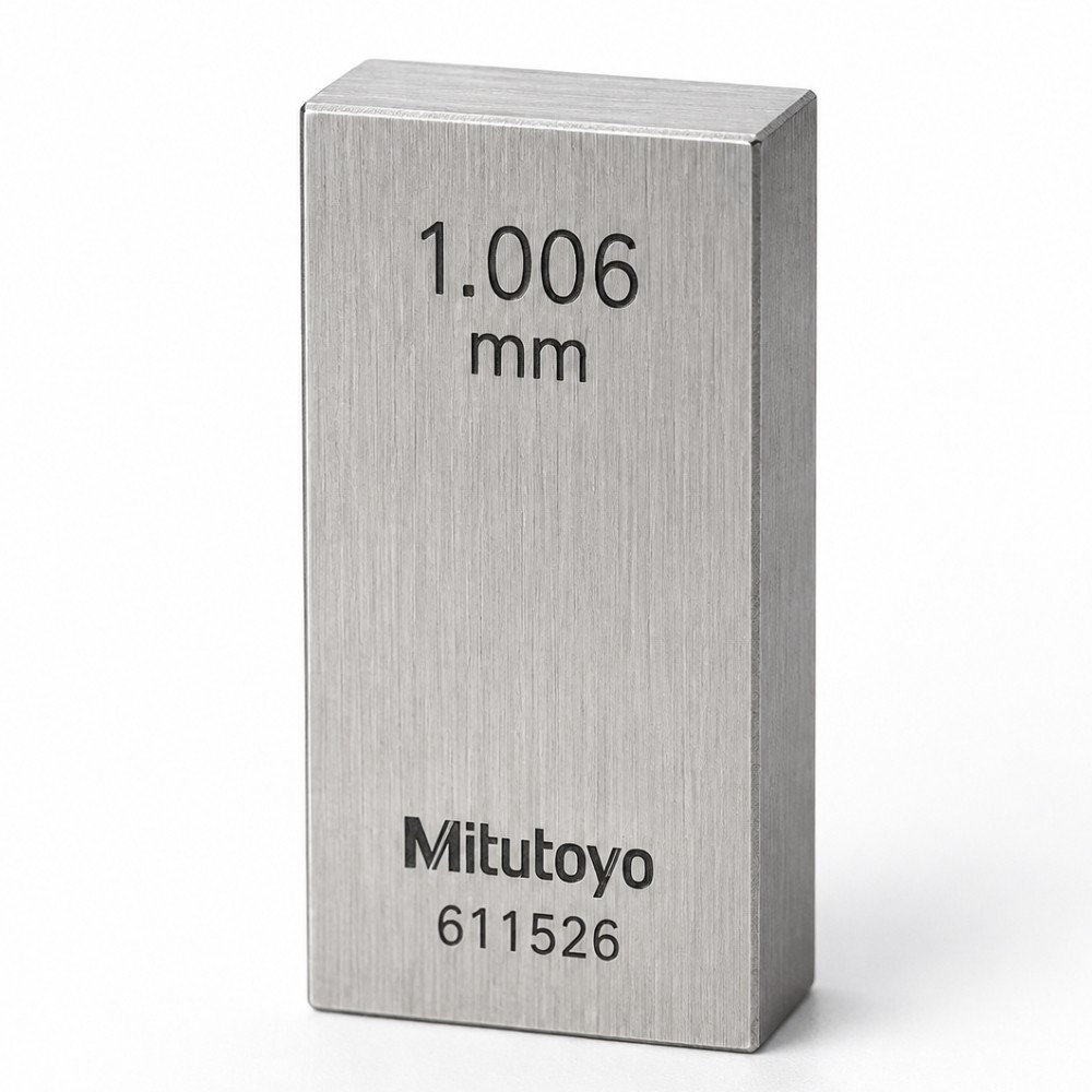เกจบล๊อคเดี่ยวขนาด 1 1 009มิล MITUTOYO Gauge Blocks Individual Size 1 1 009mm  Series 516  1526 031 ขนาด 1 006มิล เกรด 1  เหล็ก 