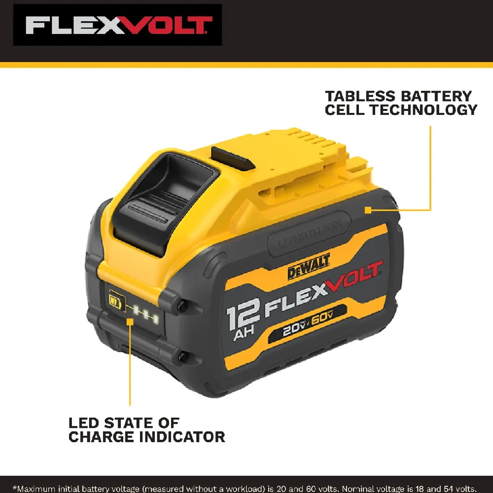 แบตเตอรี่ DeWALT DCB6112 20V 60V MAX FLEXVOLT® ขนาด 12 0 Ah
