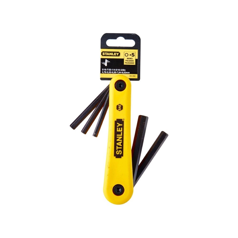 ประแจหกเหลี่ยม พับได้ STANLEY 69 260  5 ชิ้น 