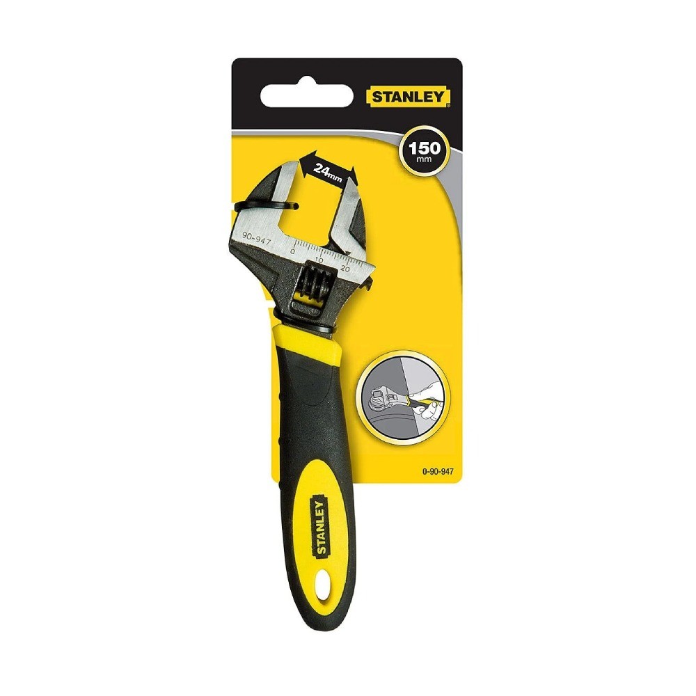 ประแจเลื่อนด้ามหุ้มยาง STANLEY 0 90 947 6 นิ้ว