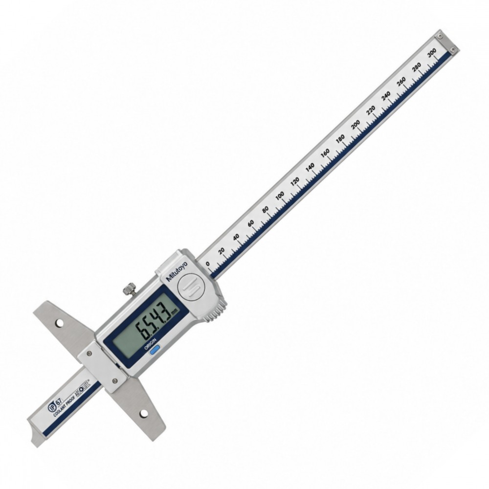 เวอร์เนียดิจิตอลวัดลึกกันน้ำกันฝุ่นเฉพาะหน่วยมิล MITUTOYO Coolant Proof Vernier Digital Depth Gauge 571 253 20