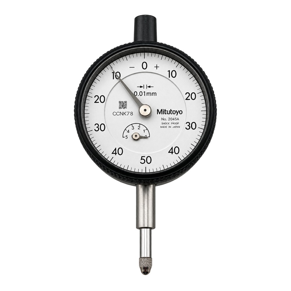 ไดอัลเกจ ขนาด 0 5มิล ความละเอียด 0 01มิล รุ่น 2045A และ 2045AB MITUTOYO Dial gauge Range 0 5mm  Graduation 0 01mm  No  2045A and 2045AB 2045AB