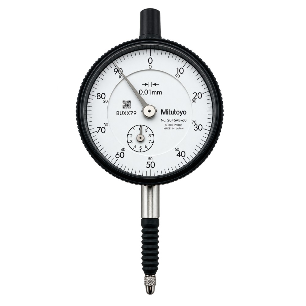 ไดอัลเกจกันน้ำ ขนาด 0 10มิล ความละเอียด 0 01มิล รุ่น 2046A 60 และ 2046AB 60 MITUTOYO Dial gauge Waterproof type Range 0 10mm  Graduation 0 01mm  No  2046A 60 and 2046AB 60 2046AB 60
