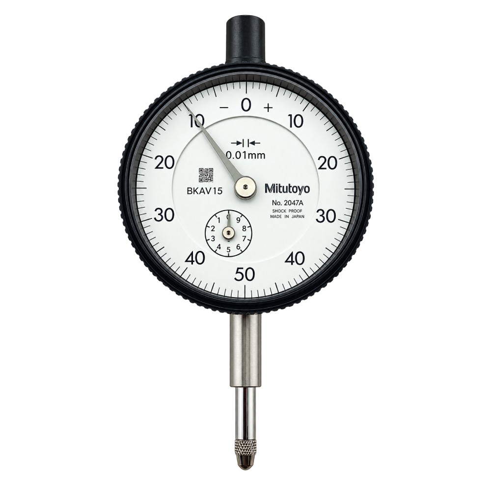 ไดอัลเกจ ขนาด 0 10มิล ความละเอียด 0 01มิล รุ่น 2047A และ 2047AB MITUTOYO Dial gauge Range 0 10mm  Graduation 0 01mm  No  2047A and 2047AB 2047AB