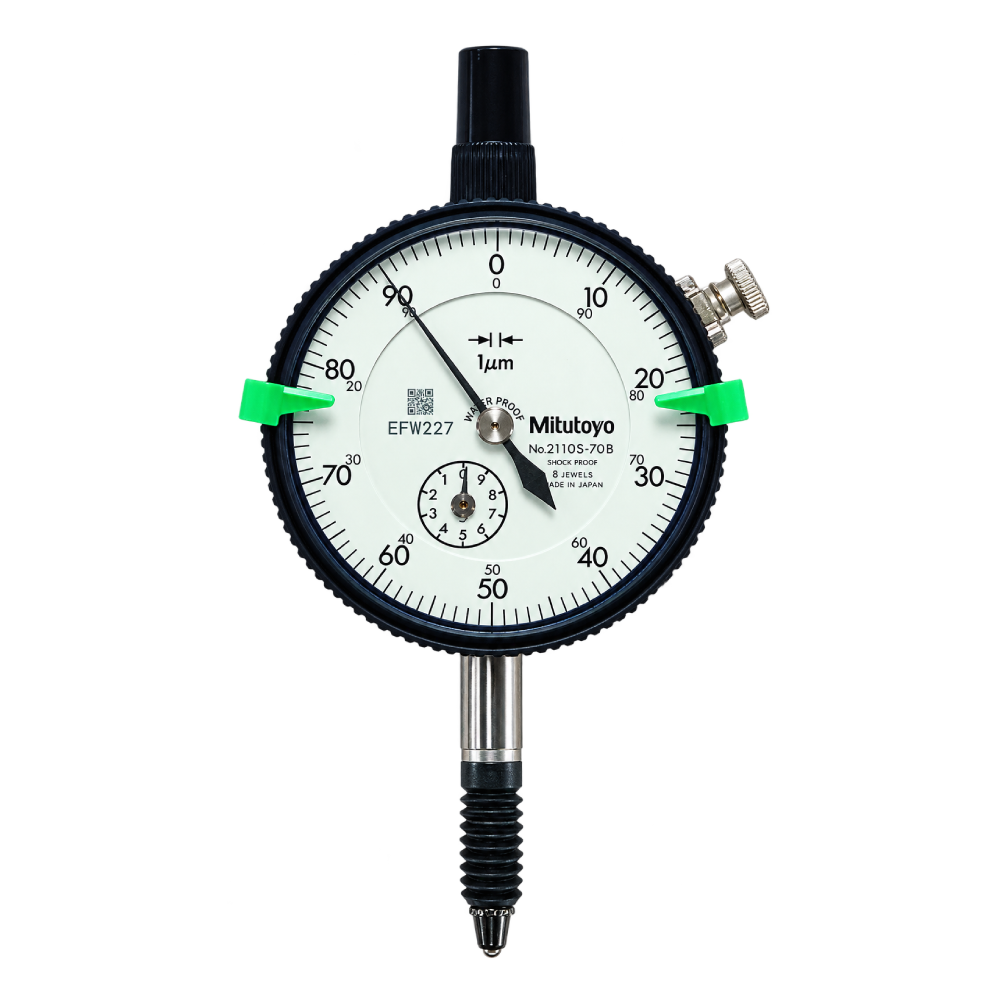 ไดอัลเกจกันน้ำ ขนาด 0 1มิล ความละเอียด 0 001มิล รุ่น 2110S 70 และ 2110SB 70 MITUTOYO Dial gauge Waterproof type Range 0 1mm  Graduation 0 001mm  No  2110S 70 and 2110SB 70 2110S 70