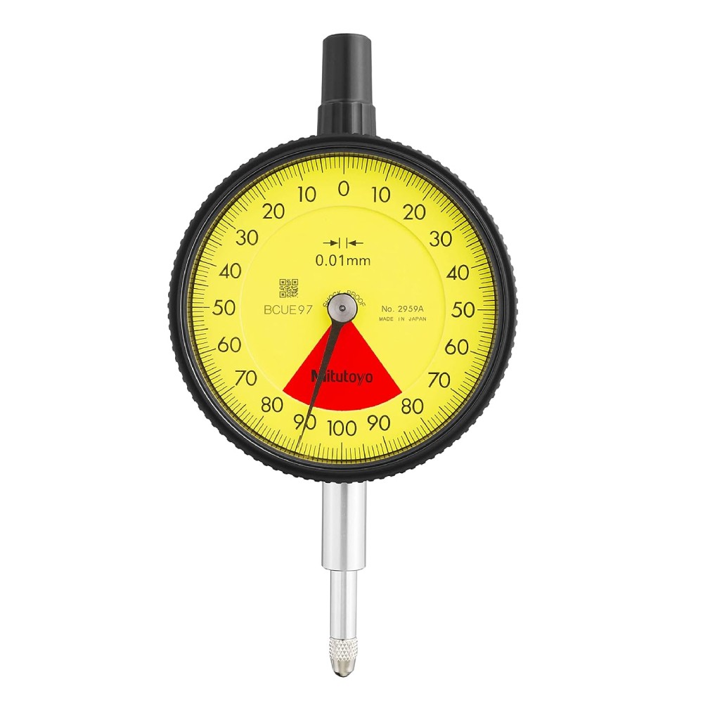 ไดอัลเกจ ขนาด 0 1 6มิล ความละเอียด 0 01มิล รุ่น 2959A และ 2959AB MITUTOYO Dial gauge Range 0 1 6mm  Graduation 0 01mm  No  2959A and 2959AB 2959A