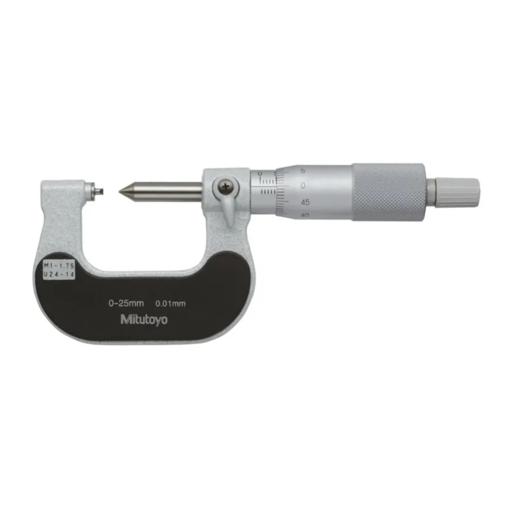 ไมโครมิเตอร์วัดเกลียวสกรู MITUTOYO Screw Thread Micrometer  Series 125  125 103 ยาว 0 25 มิล  เกลียว 1 1 75mm 24 14TPI 