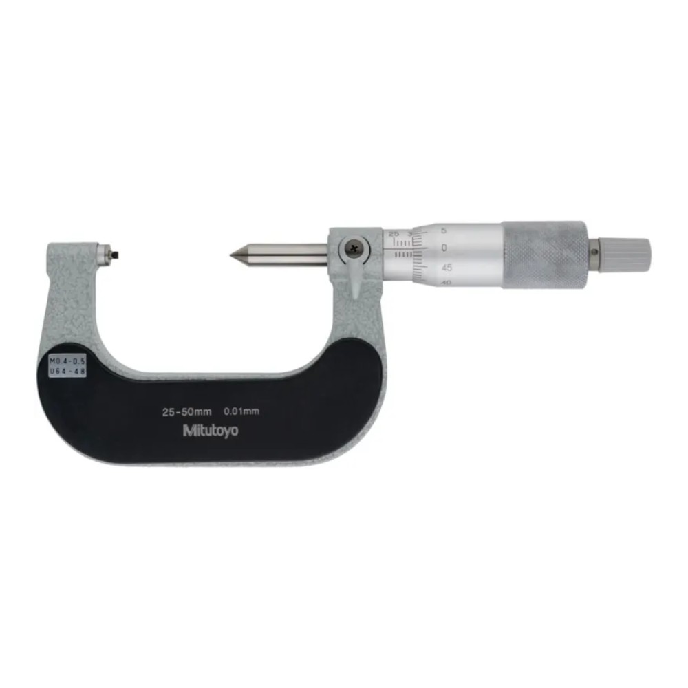 ไมโครมิเตอร์วัดเกลียวสกรู MITUTOYO Screw Thread Micrometer  Series 125  125 106 ยาว 25 50 มิล  เกลียว 0 4 0 5mm 64 48TPI 