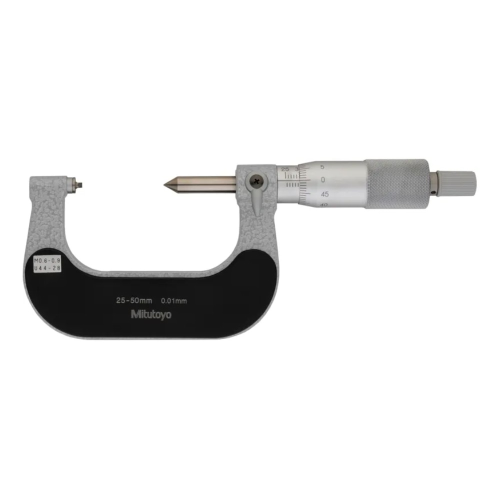 ไมโครมิเตอร์วัดเกลียวสกรู MITUTOYO Screw Thread Micrometer  Series 125  125 107 ยาว 25 50 มิล  เกลียว 0 6 0 9mm 44 28TPI 