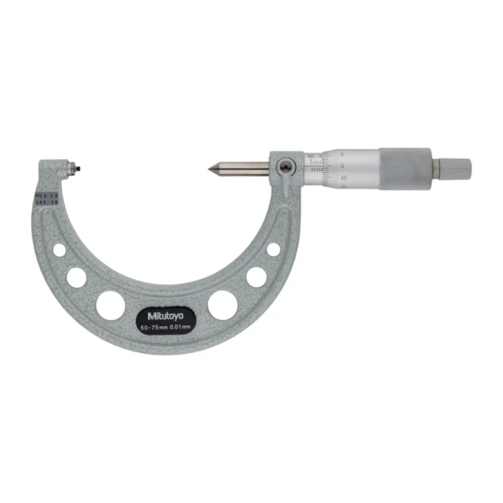ไมโครมิเตอร์วัดเกลียวสกรู MITUTOYO Screw Thread Micrometer  Series 125  125 111 ยาว 50 75 มิล  เกลียว 0 6 0 9mm 44 28TPI 