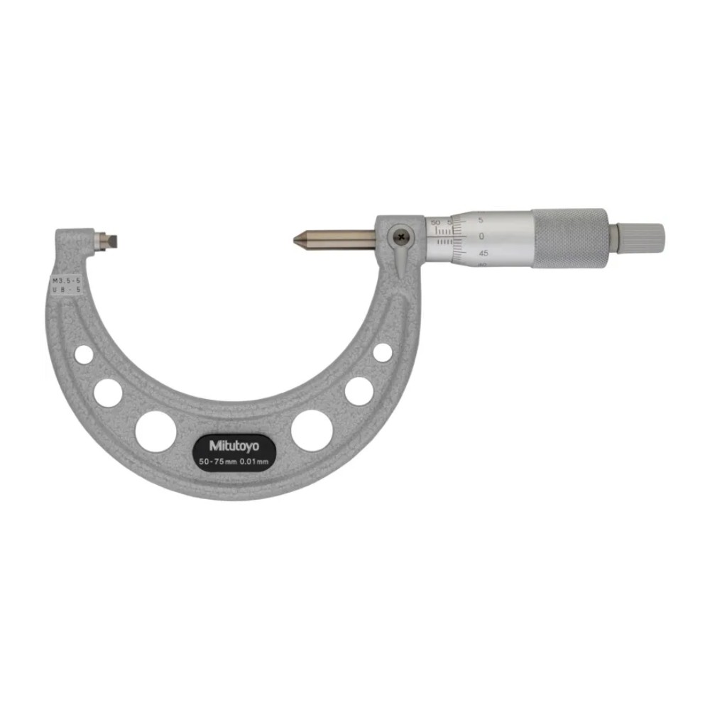 ไมโครมิเตอร์วัดเกลียวสกรู MITUTOYO Screw Thread Micrometer  Series 125  125 114 ยาว 50 75 มิล  เกลียว 3 5 5mm 8 5TPI 