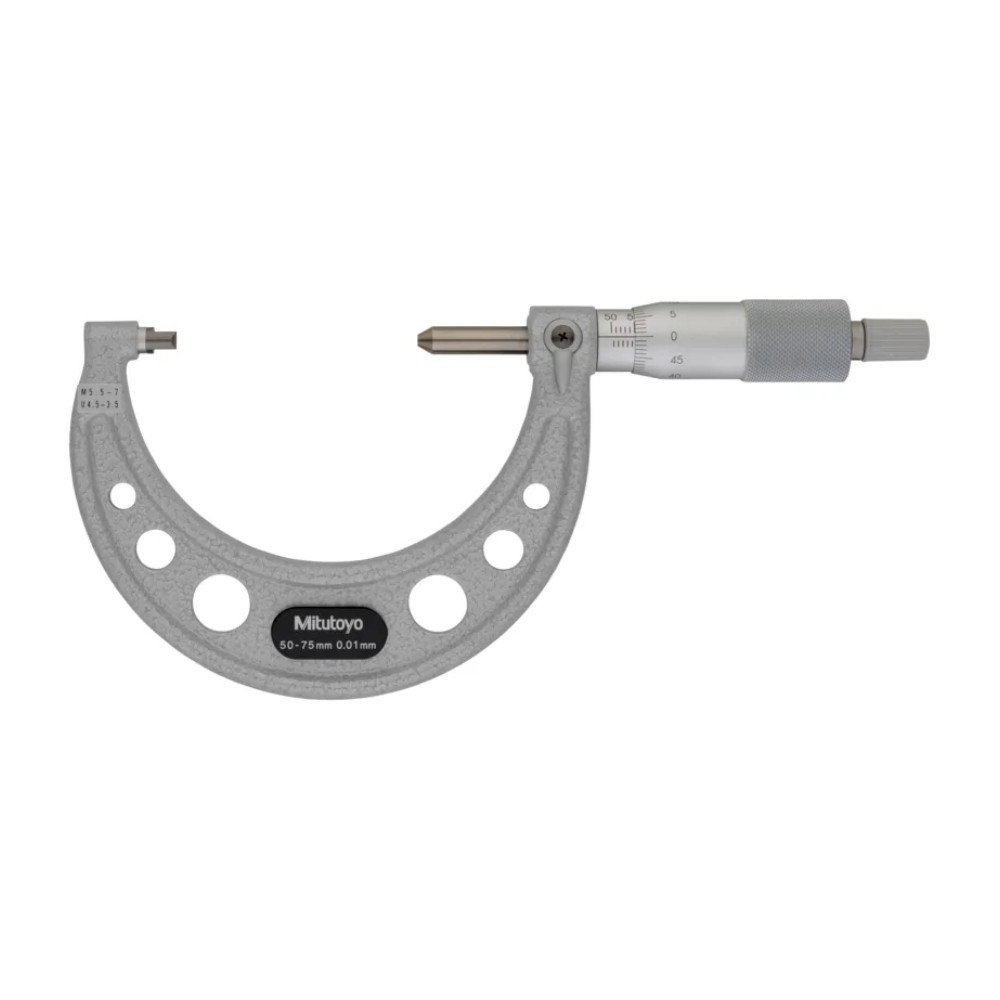 ไมโครมิเตอร์วัดเกลียวสกรู MITUTOYO Screw Thread Micrometer  Series 125  125 115 ยาว 50 75 มิล  เกลียว 5 5 7mm 4 5 3 5TPI 