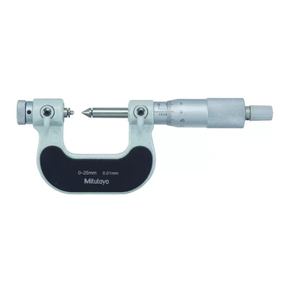 ไมโครมิเตอร์เช็คเกลียวแบบเปลี่ยนหัววัด MITUTOYO Screw Thread Micrometers Interchangeable Anvil  Series 126  126 125 ยาว 0 25มิล