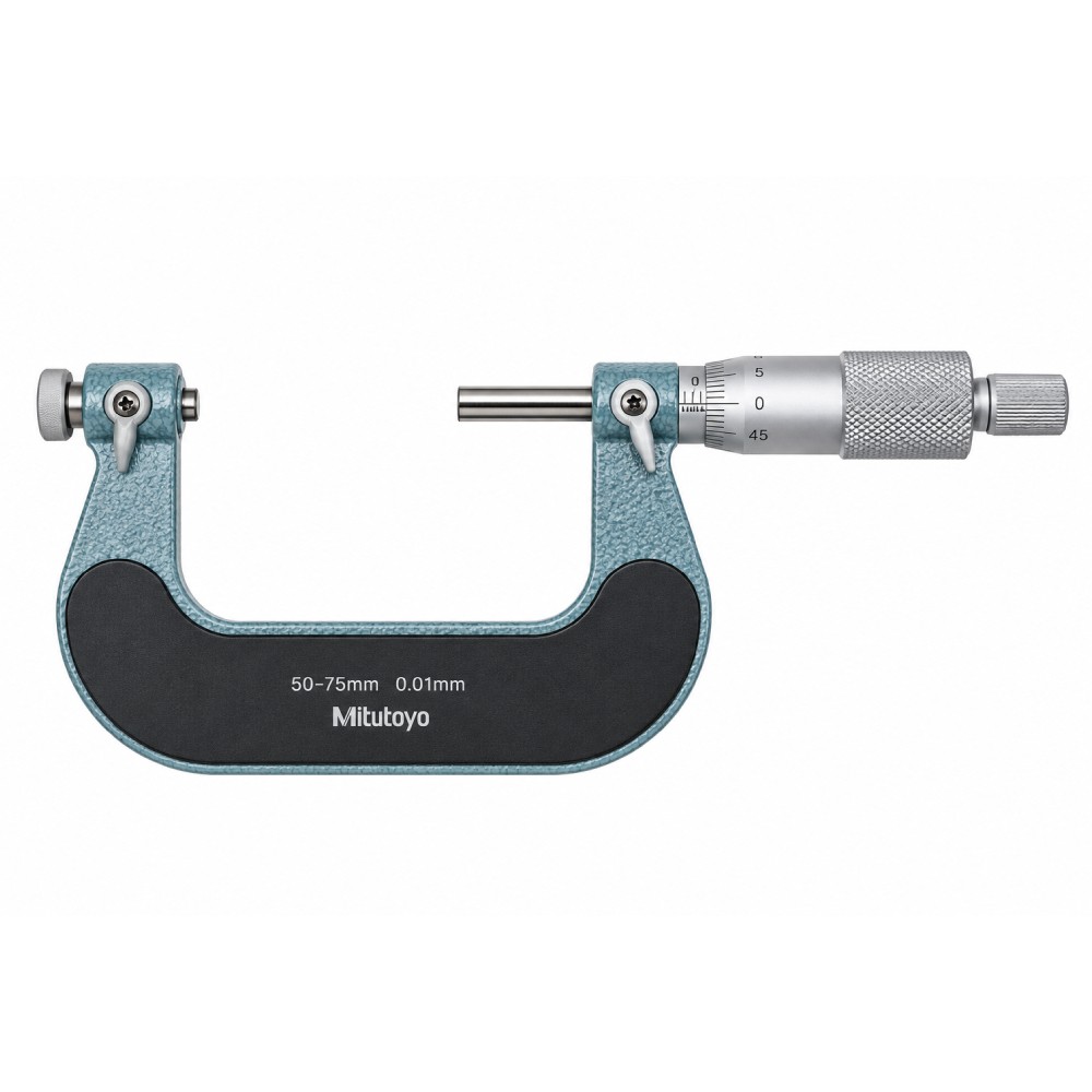ไมโครมิเตอร์เช็คเกลียวแบบเปลี่ยนหัววัด MITUTOYO Screw Thread Micrometers Interchangeable Anvil  Series 126  126 127 ยาว 50 75มิล