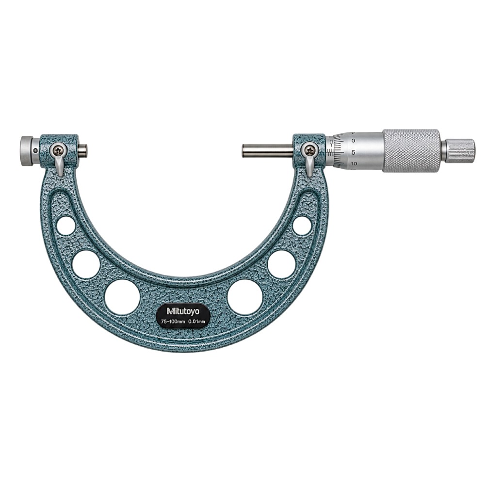ไมโครมิเตอร์เช็คเกลียวแบบเปลี่ยนหัววัด MITUTOYO Screw Thread Micrometers Interchangeable Anvil  Series 126  126 128 ยาว 75 100มิล