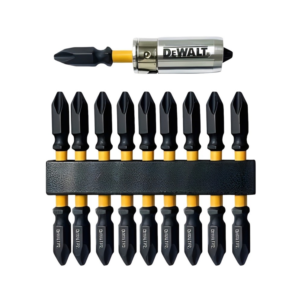ชุดดอกไขควงกระแทก PH2 DEWALT DWA2SD65 65 มม   พร้อมหัวจับปรับมุม  10 ชิ้น 