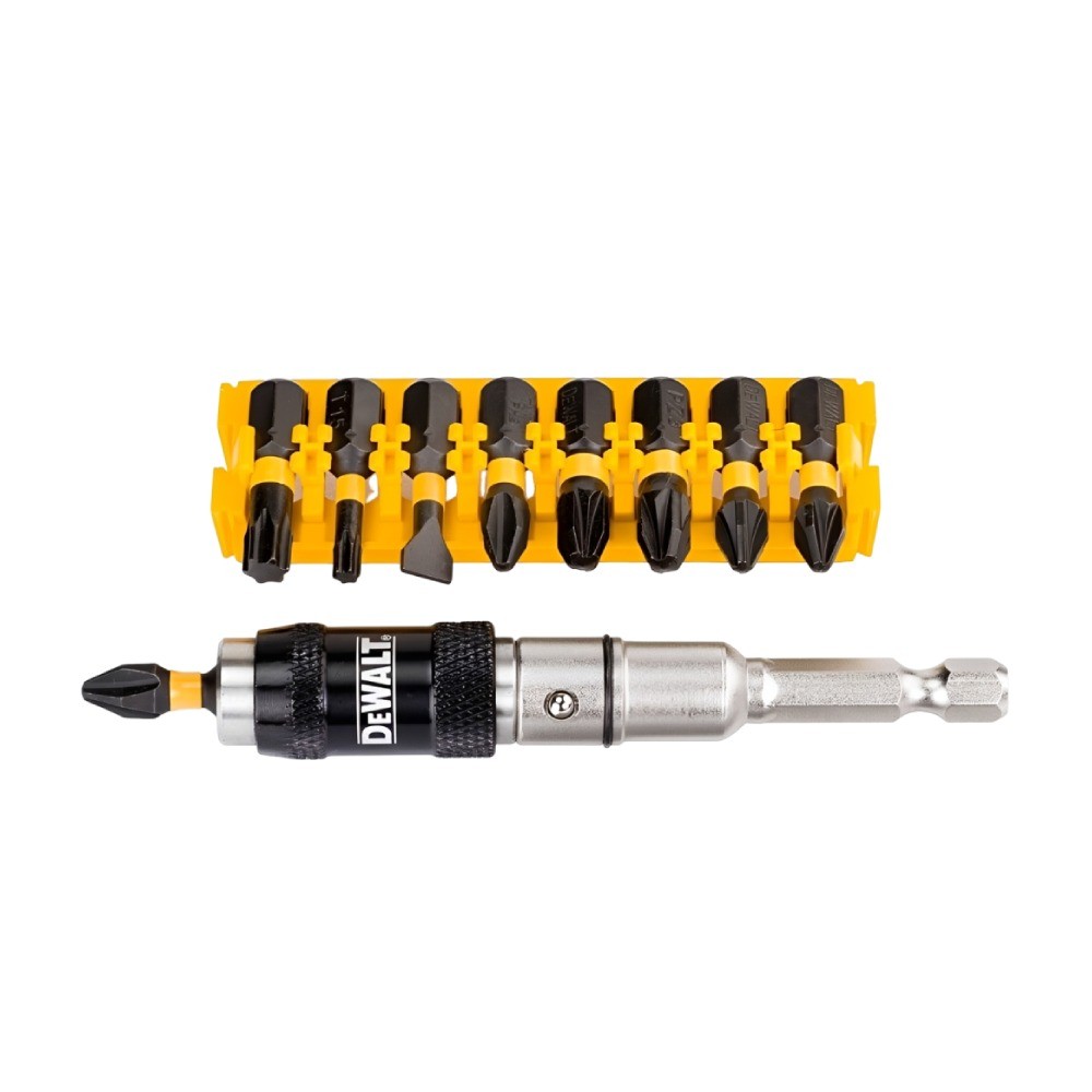 ชุดดอกไขควงกระแทก DEWALT DT70518T QZ พร้อมหัวจับปรับมุม  10 ชิ้น 