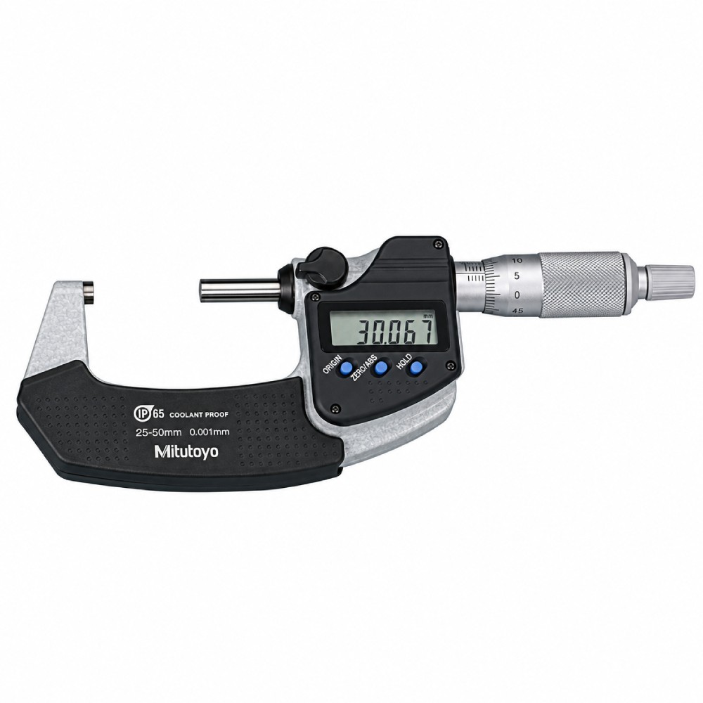 ดิจิตอลไมโครมิเตอร์หน่วยมิลพร้อมช่องเสียบสัญญาณ MITUTOYO Coolant Proof Micrometers Ratchet Stop Type with SPC Output 293 231 30