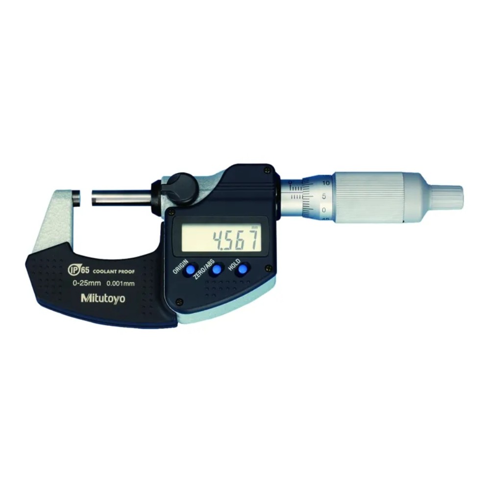 ดิจิตอลไมโครมิเตอร์  เฉพาะรุ่นไม่สามารถส่งข้อมูลเข้า PC  MITUTOYO Coolant Proof Micrometers with Ratchet Thimble  Without SPC Output   Series 293  293 244 30 ยาว 0 25 มิล