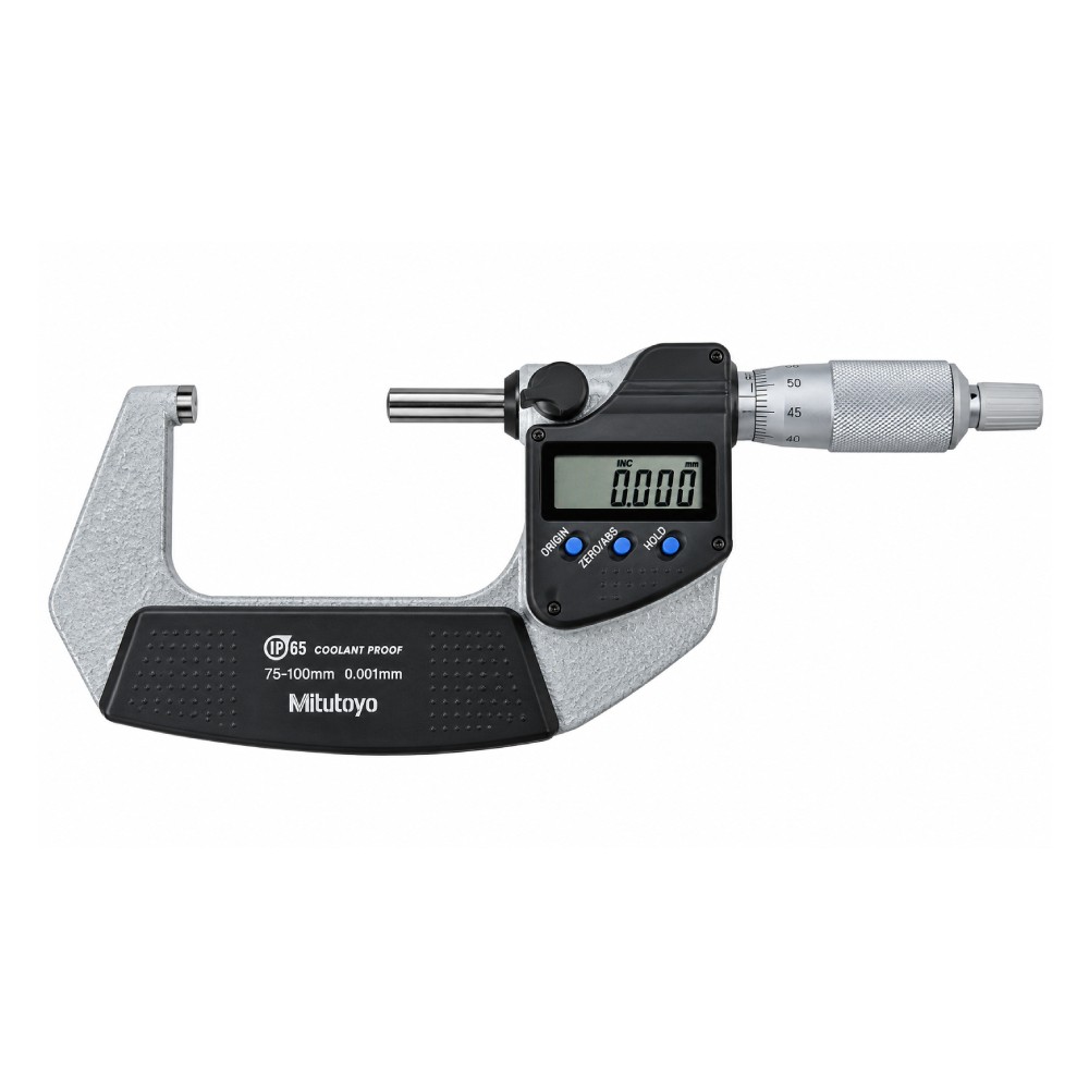 ดิจิตอลไมโครมิเตอร์  เฉพาะรุ่นไม่สามารถส่งข้อมูลเข้า PC  MITUTOYO Coolant Proof Micrometers with Ratchet Thimble  Without SPC Output   Series 293  293 247 30 ยาว 75 100 มิล