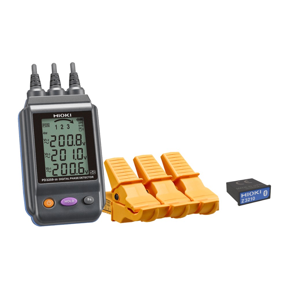 ชุดเครื่องวัดลำดับเฟสดิจิทัล HIOKI PD3259 50 KIT วัดแรงดัน 3 เฟสพร้อมกัน
