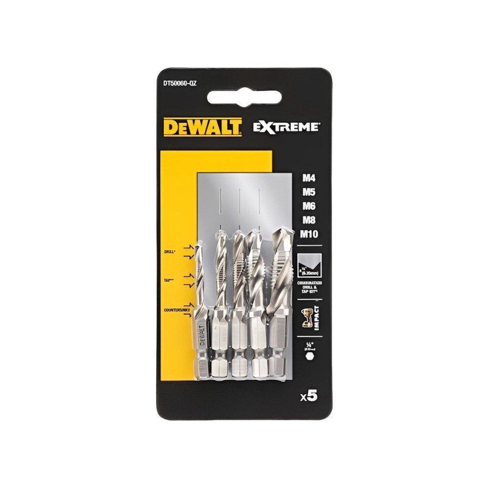 ชุดดอกสว่าน DEWALT DT50060 QZ สำหรับต๊าปเกลียว  5 ชิ้น 