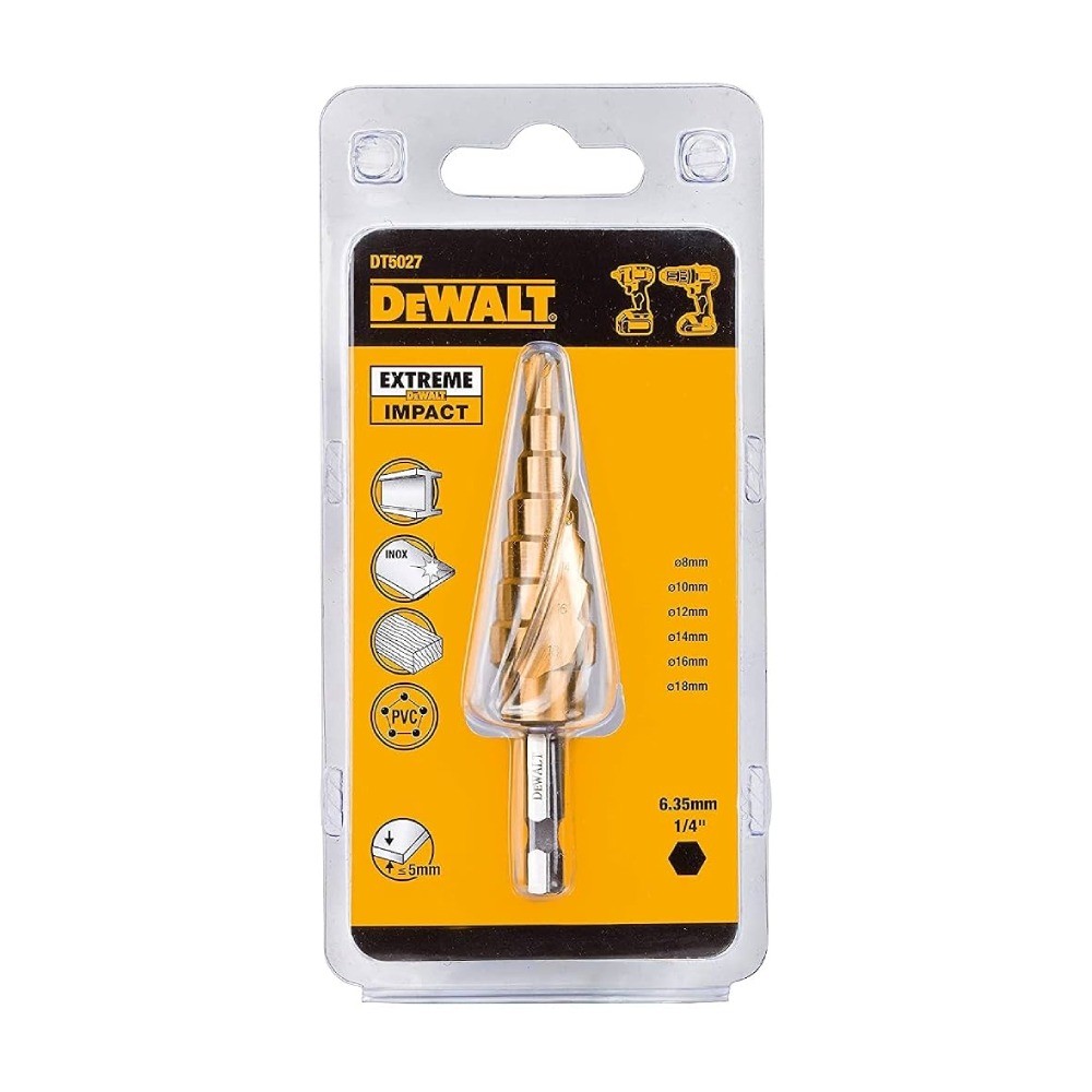ดอกสเต็ปทรงเจดีย์ ก้านหกเหลี่ยม DEWALT DT5027 QZ