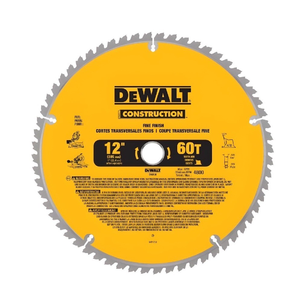 ใบเลื่อยวงเดือนตัดไม้ DEWALT DW3126 ขนาด 12 นิ้ว 60 ฟัน