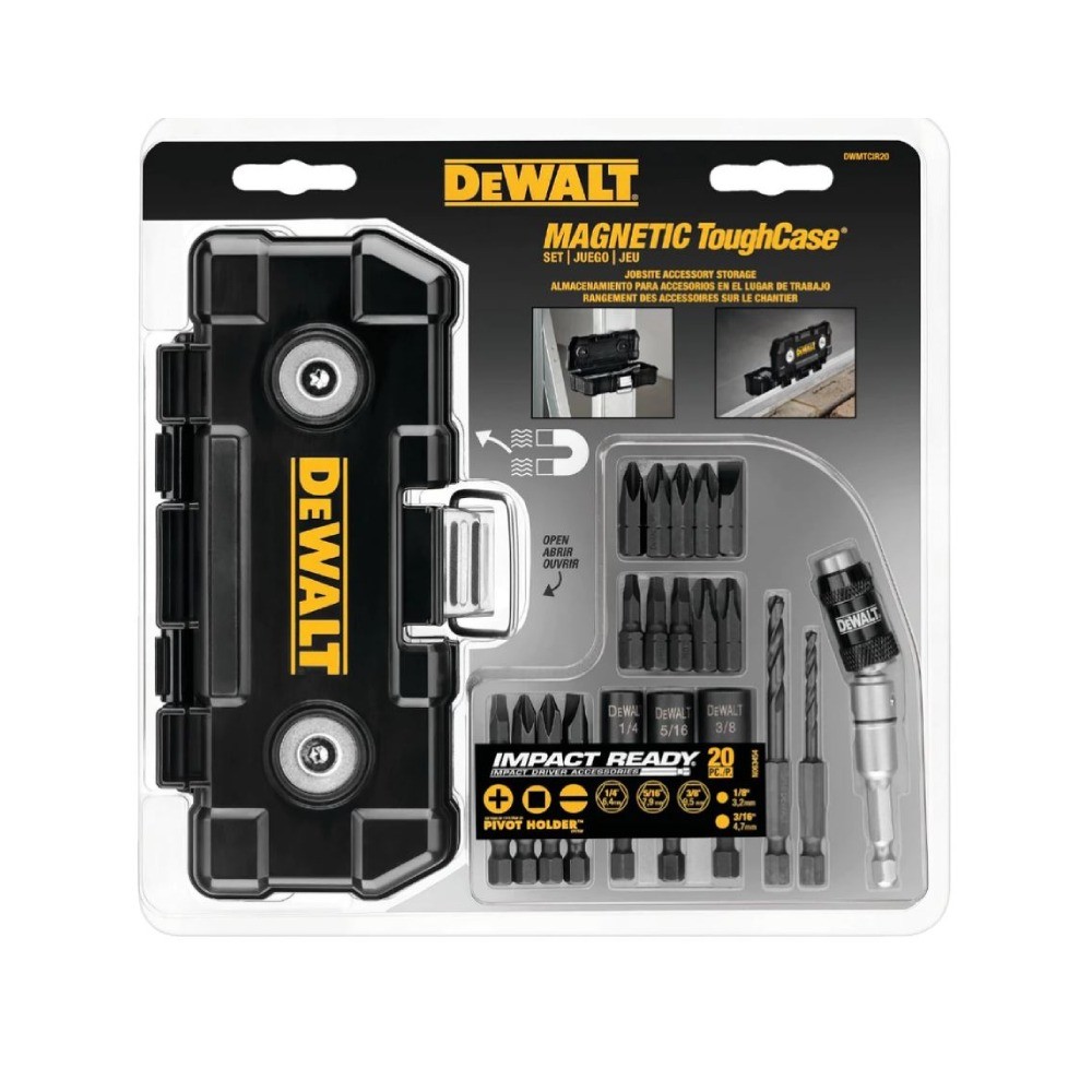 ชุดดอกไขควง   กล่อง magnetic tough case DEWALT DWMTCIR20  20 ชิ้น 