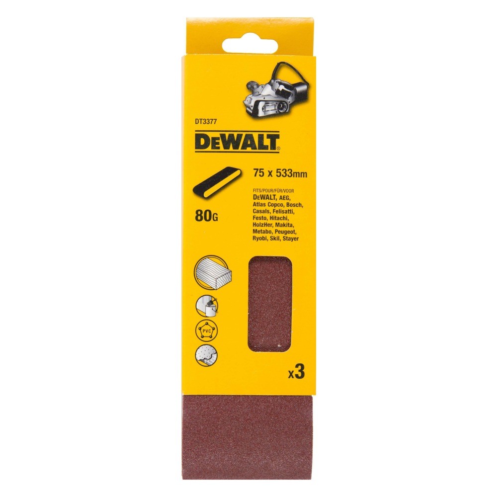 กระดาษทรายสายพาน 75 x DEWALT DT3377 QZ 533 มม  80 กรัม