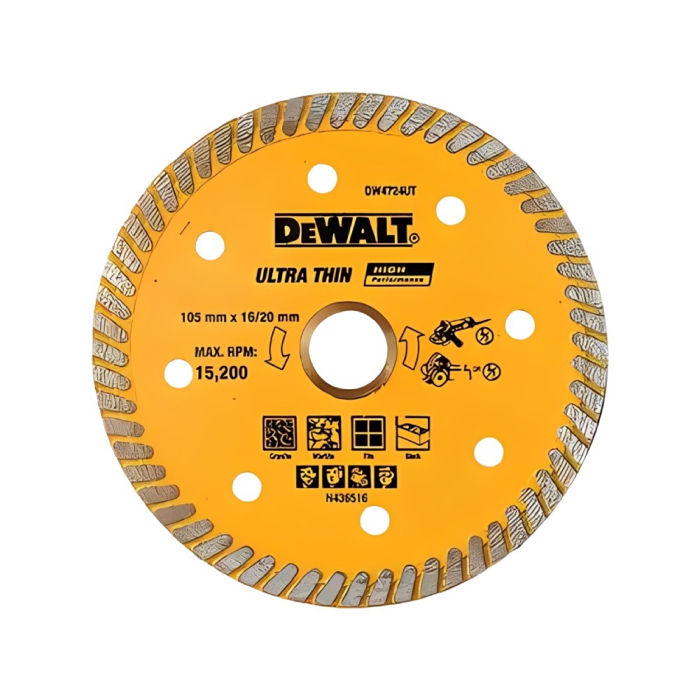 ใบตัดเพชร 4 นิ้ว DEWALT DW4724UT ชนิดบางพิเศษ 105x1 2 มม 