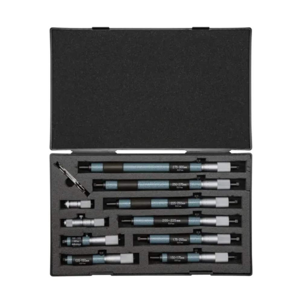 ไมโครมิเตอร์วัดในแบบชุด MITUTOYO Tubular Inside Micrometers Single Rod Type Set  Series 133  133 902 ขนาด 50 300มิล  10ชิ้น ชุด 