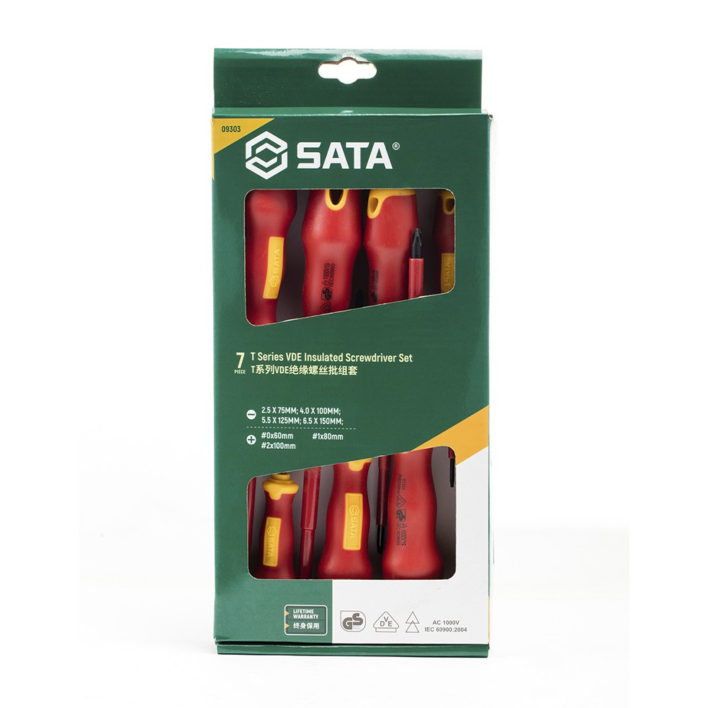 ชุดไขควงหุ้มฉนวน 7 ตัว SATA 09303 T SERIES VDE SET ลดราคา | iToolmart