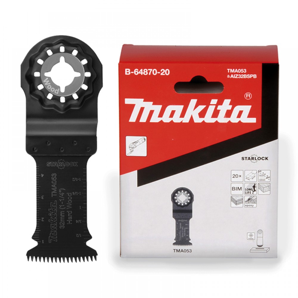 ใบมัลติทูล ใบตัดไม้เอนกประสงค์ ชุด 20 ใบ MAKITA TMA053 ขนาด 32×50mm. (B ...