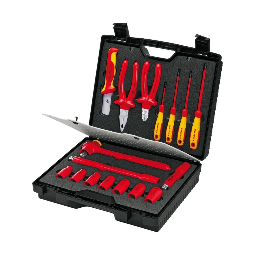 ชุดเครื่องมืองานไฟฟ้า KNIPEX 98 99 11 Compact Tool Case 17 ชิ้น ลดราคา ...