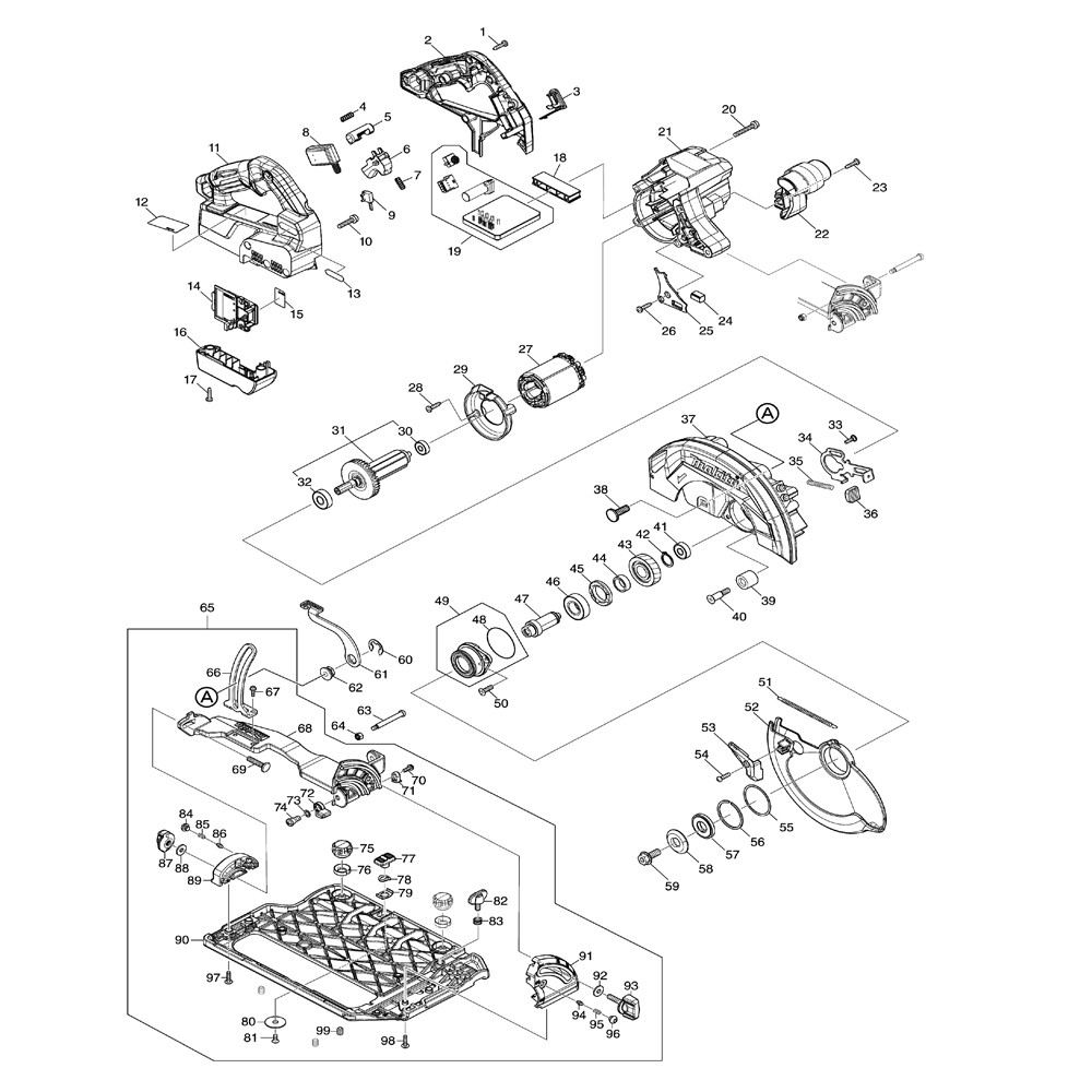 TERMINAL HOUSING COMPLETE MAKITA HS004G
