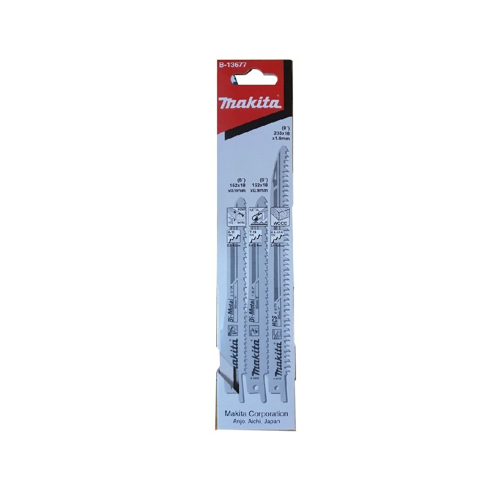 ใบเลื่อยชัก MAKITA B-13677 (แพ็ค 3 ใบ) สำหรับตัดไม้ โลหะ พลาสติก ลดราคา ...