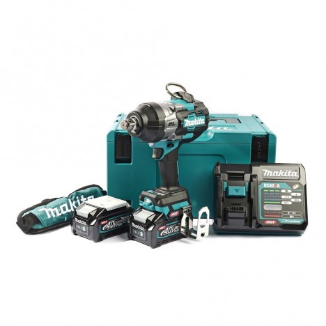 ชุดบล็อกไร้สาย MAKITA TW001GD204 ขนาด 3/4 นิ้ว 40Vmax แรงบิด 1,800 Nm. พร้อมแบต 2.5Ah x2 + แท่นชาร์จเร็ว
