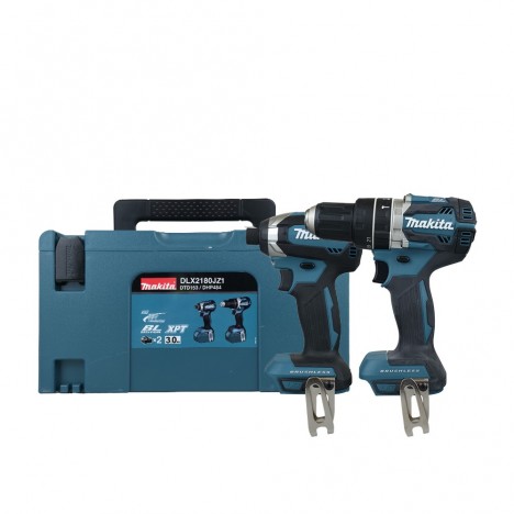 ชุดคอมโบไร้สาย MAKITA DLX2180JZ1 สว่านกระแทก DHP484Z + ไขควงกระแทก DTD153Z 18V. พร้อมกล่อง MAKPAC (ตัวเปล่า)