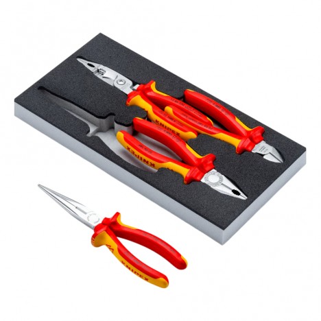 ชุดคีม KNIPEX VDE Chrome I 00 20 01 V20 พร้อมถาดโฟม (4 ชิ้น)